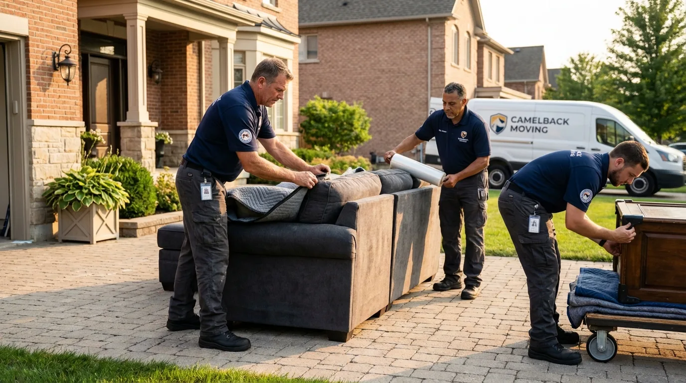 Large estate moving crew wrapping furniture in Kayenta, AZ
